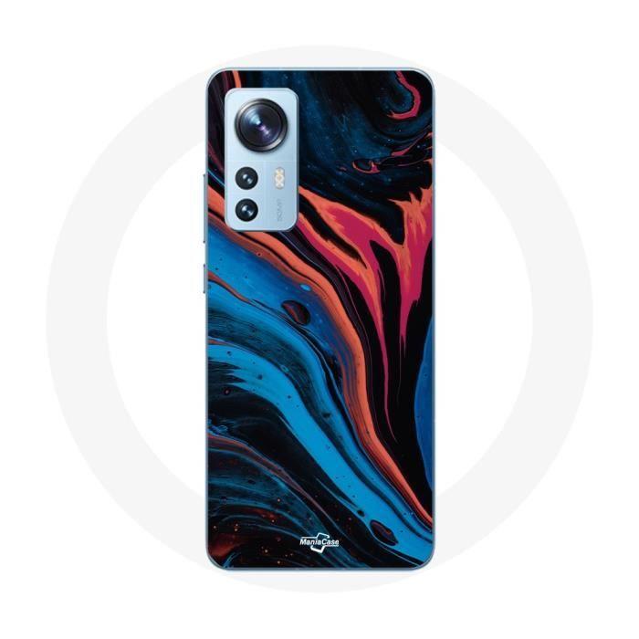 Coque pour Xiaomi Mi 12 / 12X Texture abstraite bleu noir rouge