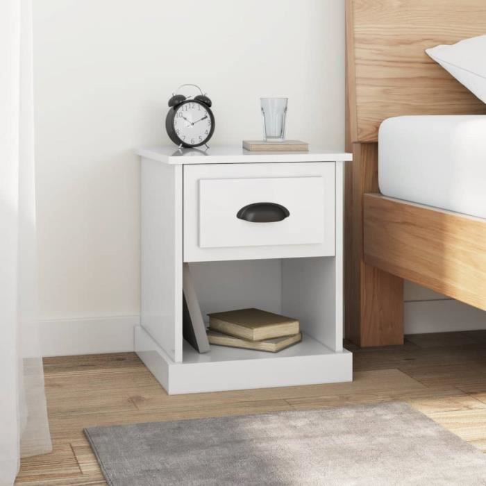 VidaXL Bedside Tables 2 Pcs Glossy White 39x39x47.5 Cm 816133