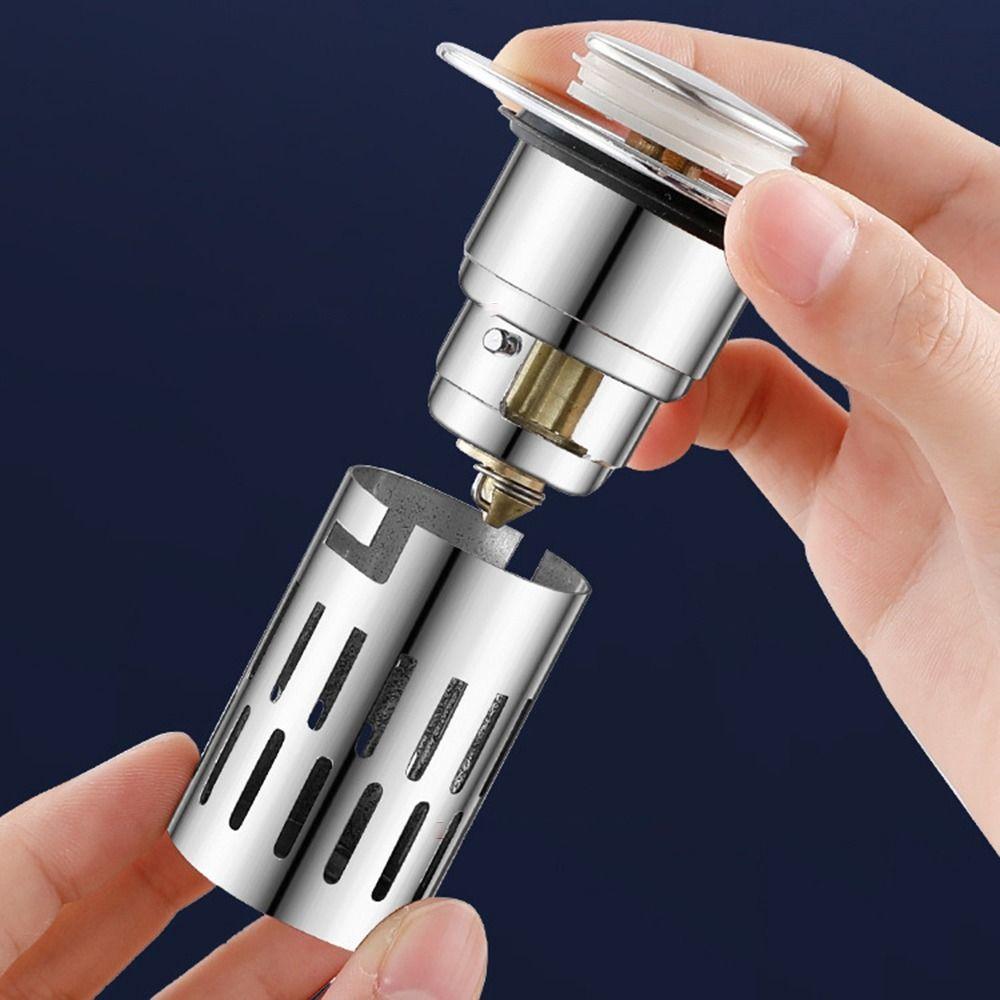 with Removable Filter Basket Pop Up Sink Drain Filter Washbasin Bounce Core for Basin Drain Holes