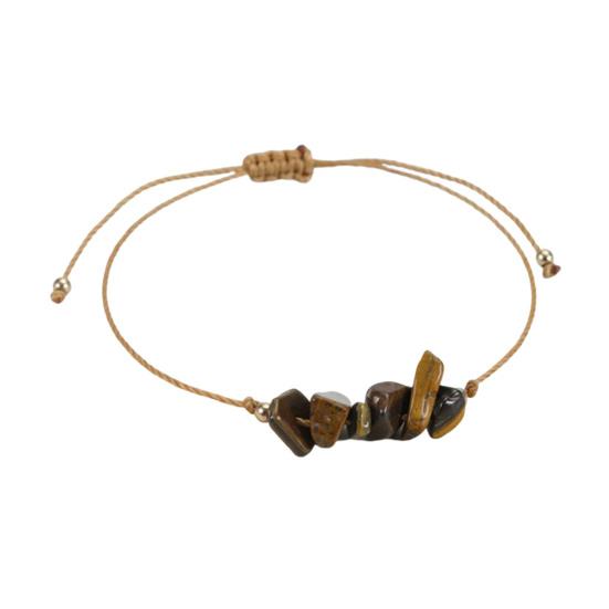 Браслет из драгоценных камней Женский Мужской Регулируемый Плетеный Кристальный Браслет Бохо Веревочка