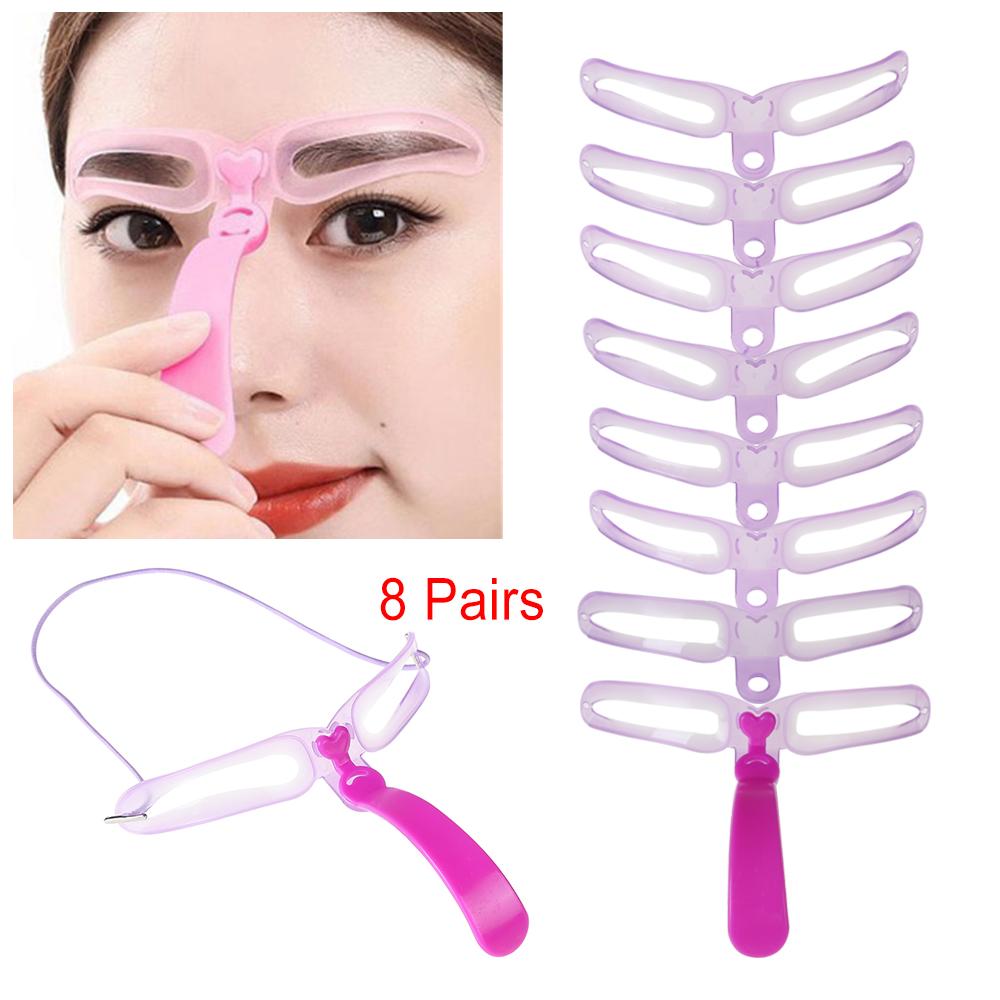 Sale Beauty Reusable Eyebrow Definition Shaping Template Eyebrow Stencils Kit Brow Grooming Card