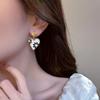 Exquisite Heart Shape Daisy Stud Earrings For Women Shiny Zircon Sweet Flower Long Tassel Earring Party Wedding Jewelry