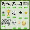 28 PCS Soccer Cake Topper Soccer Ball Player Cake Decorations for Soccer Birthday Party Sport Party Supplies