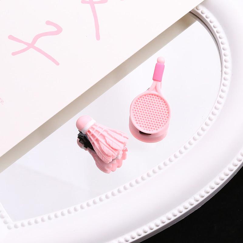 Пара заколок для волос в виде ракетки для бадминтона, персонализированные заколки для челки, детские аксессуары для волос