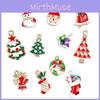 Праздничный набор из 19 штук смешанных рождественских шармов из металлического сплава с красочным дизайном
