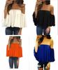 Premium Quality Fashion Women's Summer Off Shoulder Long Sleeve Casual Blouse