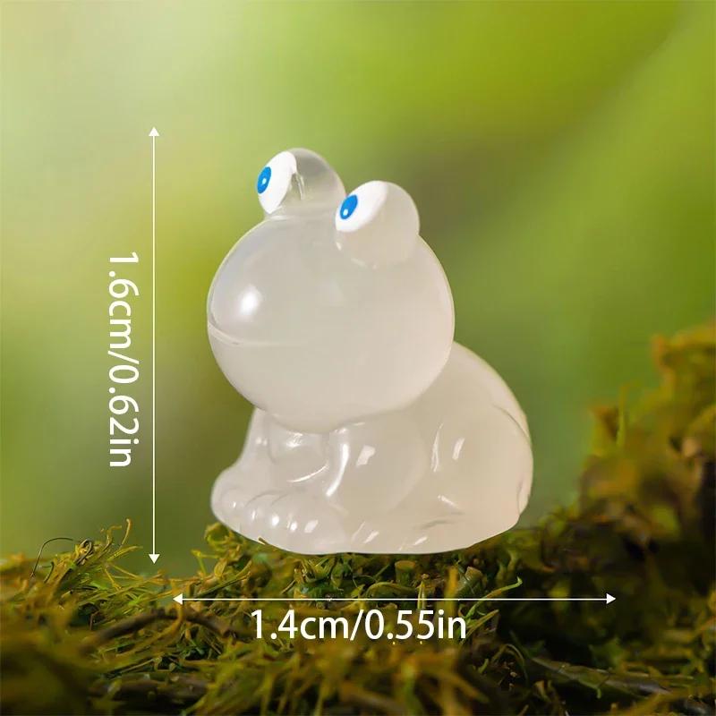 6pcs Mini Frogs Glow At Dark Fairy Garden Miniatures Decoration Luminous Frog Vivarium Micro Landscape DIY Accessories