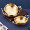 Japanese Silver Gold Stainless Steel Double Handle Noodle Soup Cooking Pot Mini Hot Pot 18-26CM
