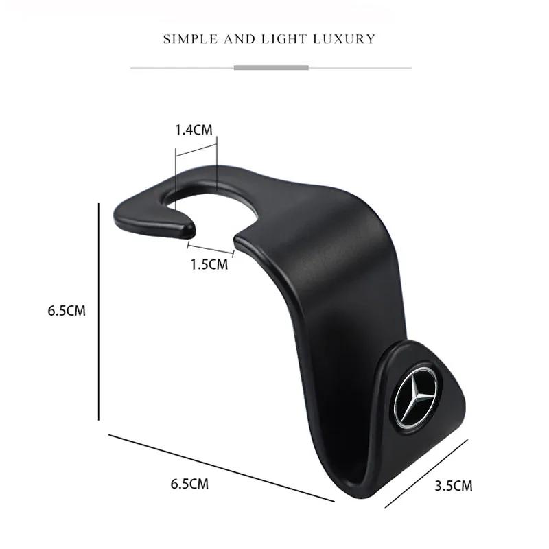 DDE2 2Pcs Car Seat Back Hooks Portable Storage Holder For Mercedes Benz AMG E S C A B Class GLE GLS CLS GLC CLA GLA GLK GLB ML C300