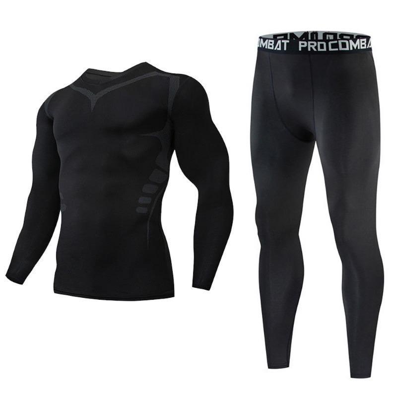 2 шт. Мужской компрессионный спортивный костюм GYM Tight Sports Yoga Fitness Sets Leggings