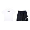 Li-Ning Gradient Logo Print Fashion Loose Versatile Round Neck Short Sleeve T-Shirt Casual Sports Set Unisex Tops YHST171-1+YKSV197-2