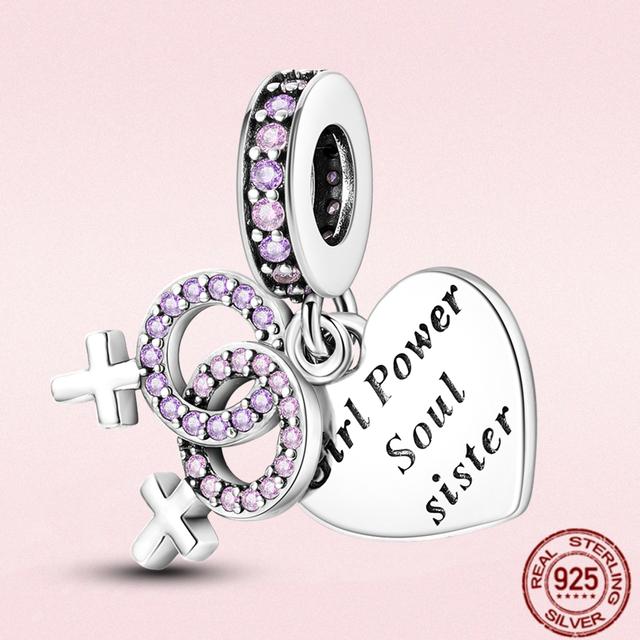 2023 New Pink Flowers Unicorn Flower Heart Mama Forever Love Beads Fit Original Fasion Glamour 925 Silver Bracelet Jewelry