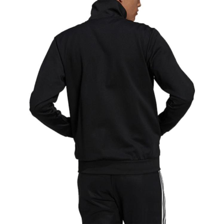 Adidas Оригинальная спортивная куртка в полоску на молнии с трилистником, мужские топы, черные H09112