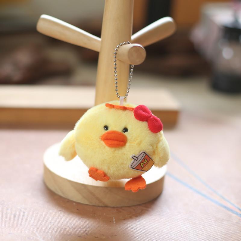 Yellow Keychain Chick Backpack Decor Pp Cotton Stuffed Doll Gift For Kids