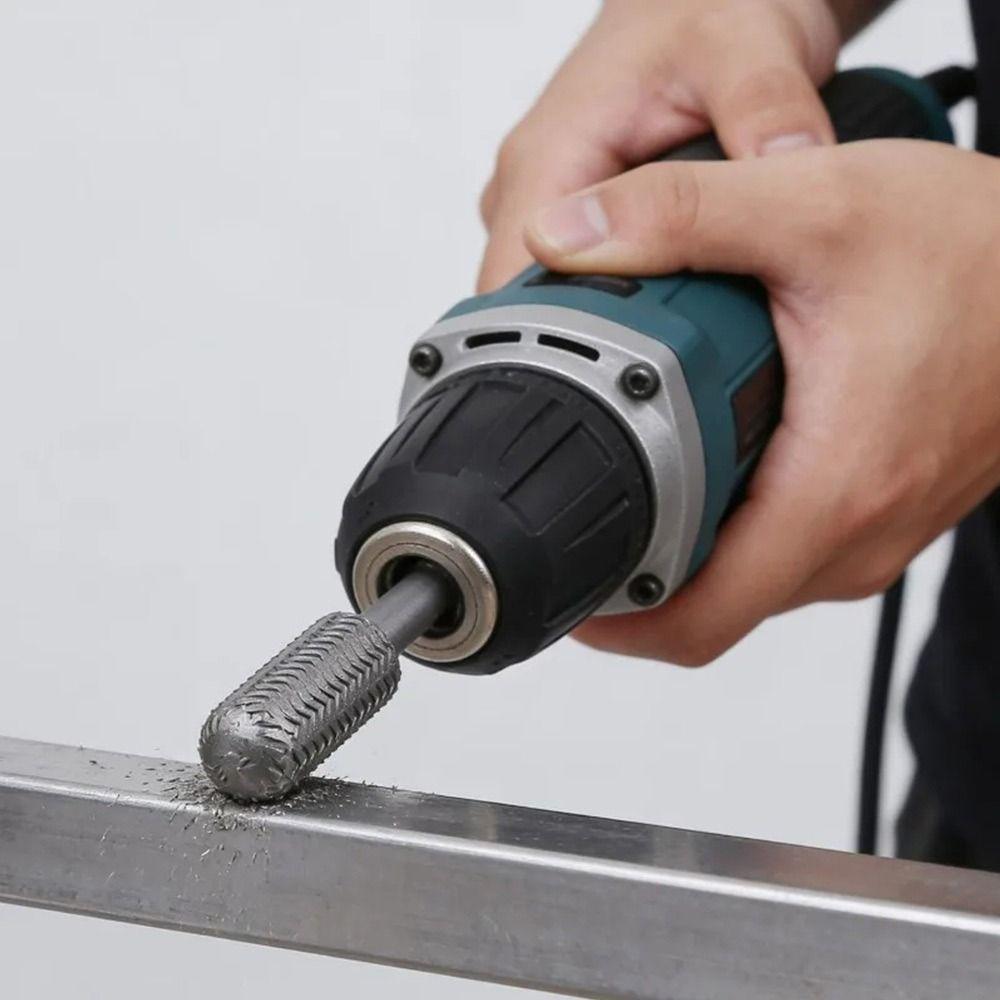 5Pcs/Set 1/4inch Hex Shank Rotary Rasp File Engraving Drill Bits  Carving Sanding Grooving