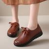 Универсальная рабочая обувь женская черная на плоской подошве с мягкой нескользящей подошвой женская кожаная обувь весна и осень новые туфли для мам со шнуровкой одинарные туфли