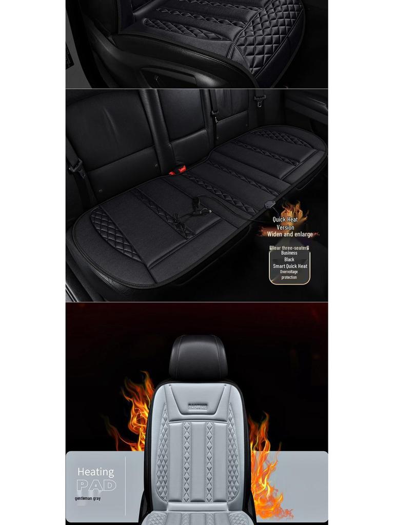 12V Heated Plush Car Seat Cushion - Winter Warmth for Front and Rear Seats