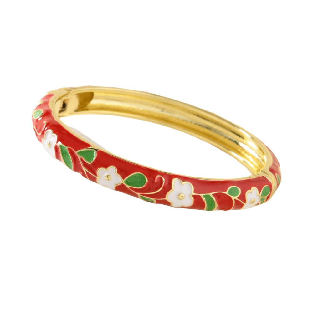 Zinc Zinc Zinc Alloy Enamel Bracelet Floral Motifs Flower Texture Bracelet Dropped Glaze Bracelet African