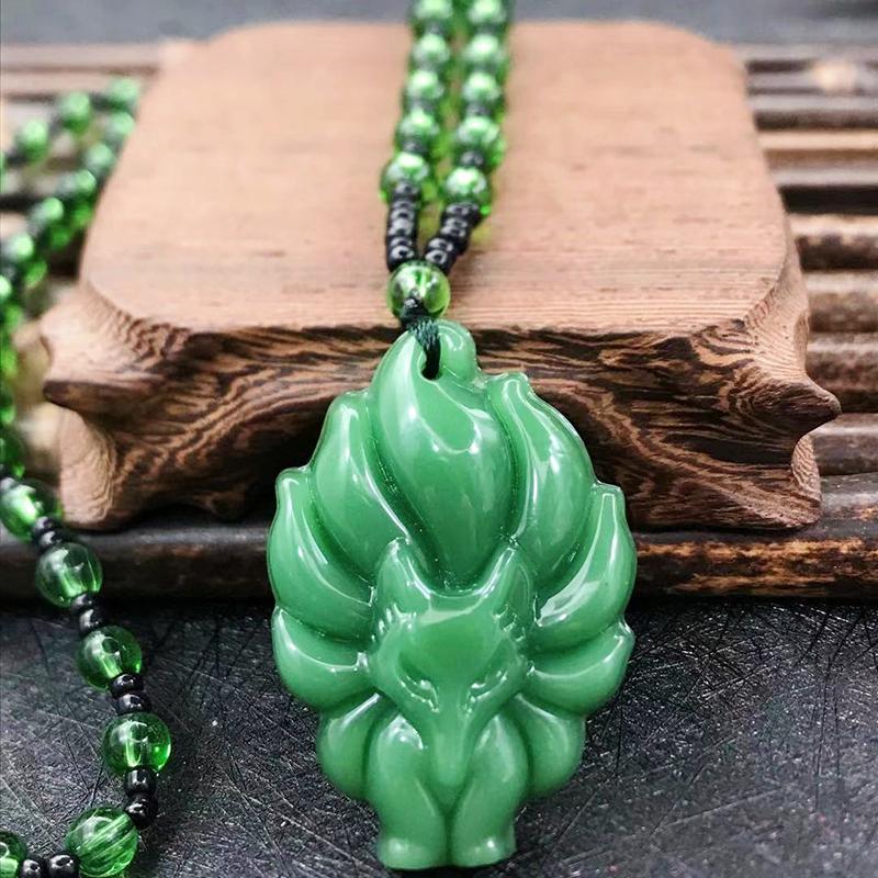 Ожерелье с подвеской в виде девятихвостой лисы, унисекс, китайское животное, вырезанное вручную, лиса, для мужчин и женщин, подарочное украшение на цепочку для свитера