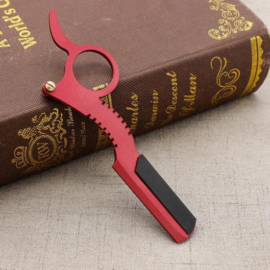 Ручная бритва для парикмахера с прямой головкой, яркий цвет, прочная нержавеющая сталь, антикоррозионная рама для бритвы для бороды