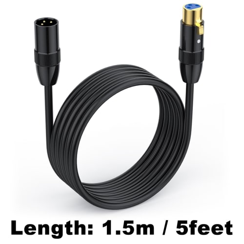 Poyiccot 1.5m XLR Cable, XLR to XLR Cable, 3-Pin Microphone Cable, Microphone Extension XLR Male to XLR Female Cable, XLR Balanced Connection Compatib