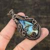 Labradorite Handmade Copper Wire Wrap Jewelry Pendant 2.84" P0q07