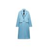Однотонное однобортное пальто с длинным рукавом и средней длиной, женские пальто небесно-голубого цвета 2292713-403