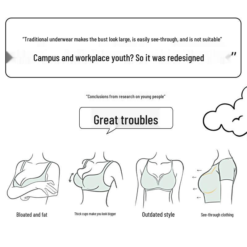 Soft Support Seamless Bra for Young Women - Wire-Free, Light Color, Thin Cup