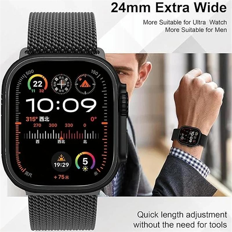 Milanese Strap for Apple Watch Band Ultra 2 49mm 46mm 44mm 45mm 41mm 42mm 40mm 38mm Loop Bracelet for iWatch Series S10 9 7 8 5 6 SE