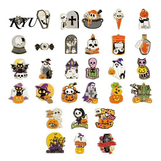 Decorative Magnets for Halloween Party 6 Pcs Refrigerator Magnets, Grim Reaper Pumpkin Skull Ghost Magnetic Note Holders Iron Doors Reusable