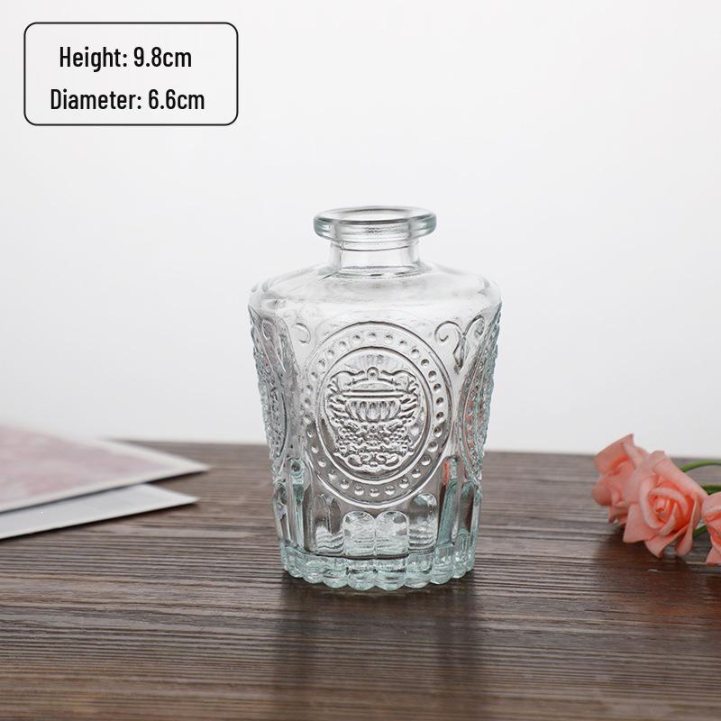 Small French Retro Glass Hydroponic Vase for Home Decor