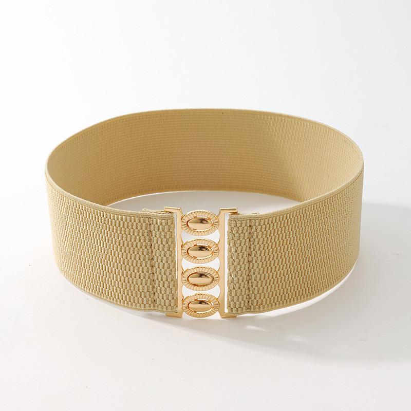 Женский вязаный пояс с широкой талией и металлической застежкой для стильной повседневной носки