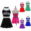 Qizlar uchun raqsga tushuvchi maktab kostyumi formasi Bolalar uchun cheerleading uchun qisqa top va katakli yubka bilan to'plam Halloween