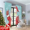 2 шт. 2D плоская печать Рождественская сцена Занавеска Дед Мороз Снежинки Рождественская ткань Без электричества Праздничный настенный декор
