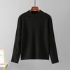 South Korea New Arrival Half Turtleneck Bottoming Shirt Autumn and Winter round Neck Solid Color Loose Long Sleeves Knitwear Inner Wear Sweater Women