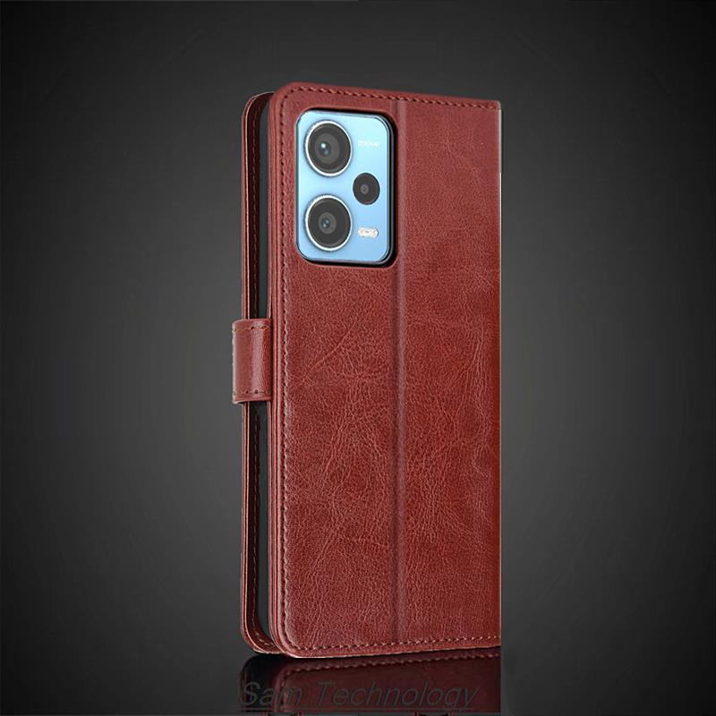 Кожаный чехол-картхолдер для Xiaomi Redmi Note 12 Pro+ plus 4G 5G Global Кожаный чехол-книжка с кошельком для бизнеса Fundas Coque