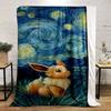 Eevee In Starry Night Style Patterned Flannel Blanket Perfect for the Bedroom Living Room, Sofa, or a Little Nap