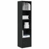 VidaXL Bookcase Black Oak 31x24x127 Cm Engineered Wood, Bookshelf, Storage Rack, Book Holder, 860347