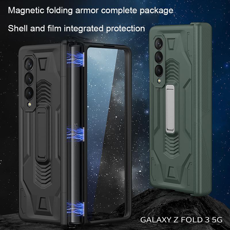 Чехол с шарнирным кронштейном, магнитный защитный чехол для Samsung Galaxy Z Fold 3, 5 г, чехол со встроенным экраном, защита камеры, противоударные чехлы