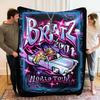 1 шт. Фланелевое одеяло с принтом BRATZ, Высококачественное, Удобное для всех сезонов, Тепло и комфорт, Идеально для рождественских подарков
