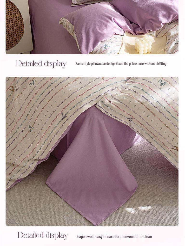 Двухслойный комплект постельного белья из чистого хлопкового муслина G5Z: Пододеяльник, Простыня и Наволочка - Можно стирать в машине и Настраиваемые