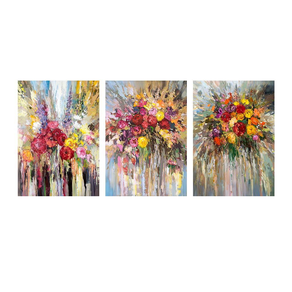 Красочные цветы, постеры и принты, абстрактная картина на холсте, скандинавские растения, настенные художественные картины для гостиной, современный домашний декор