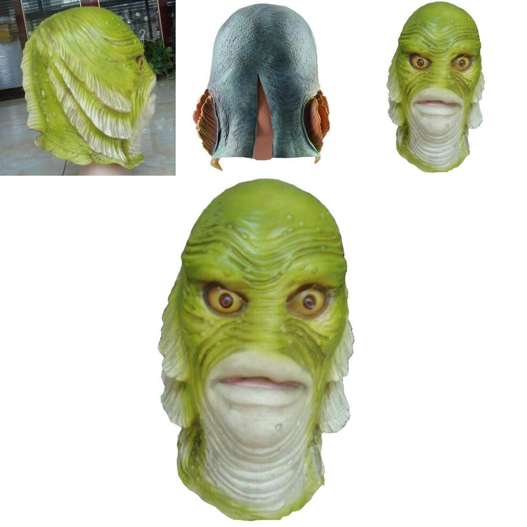 Маска Монстра Человека Рыбы из Латекса для Костюмированных Вечеринок и Праздников