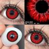 FUNSACHY 2pcs Anime Cosplay Contact Lenses Colored Lens for Crazy Halloween Solid Color Blue Contacts Pink Beauty Pupil Yearly