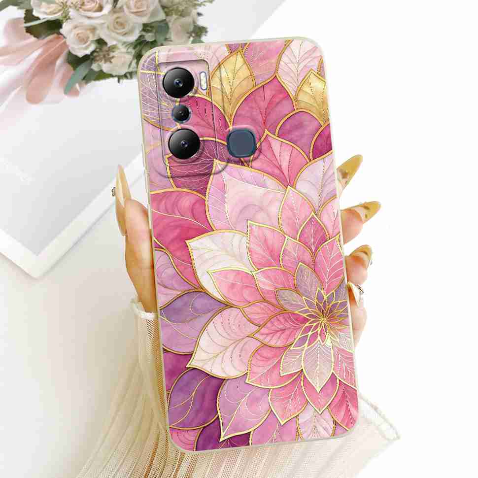 For Infinix Hot 20i X665C X665E Cases Flower Butterfly Silicone Soft Cover For Infinix Hot 20i Hot20i Phone Back Cover Casing