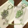 Color-Changing Sunlight Reactive Green Grape Glass Bead Pendant Keychain Gift for Bestie