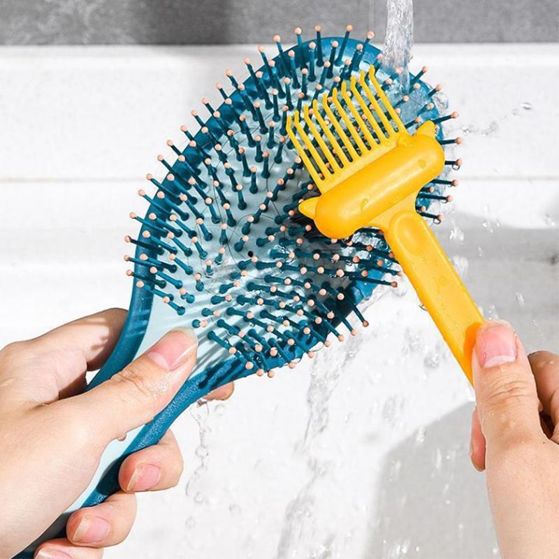2 в 1 щетка для чистки расчески, очиститель для волос, грабли, расческа, встроенный инструмент, мини-средство для удаления грязи с волос, для домашнего использования в салоне красоты