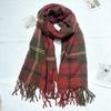 Korean Atmosphere Retro Red Plaid Gift Scarf for Women Winter Imitation Cashmere Long Thick Warm Scarf for Men