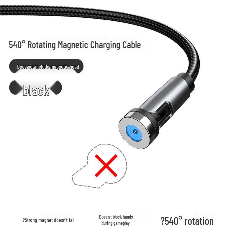Вращающийся на 540° Магнитный зарядный кабель: Гибкий кабель для передачи данных 3-в-1