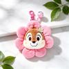 Official Licensed Chip N Dale Flower Plush Keychain 11cm Cute Squirrel Soft Stuffed Doll Bag Pendant Kawaii Key Ring for